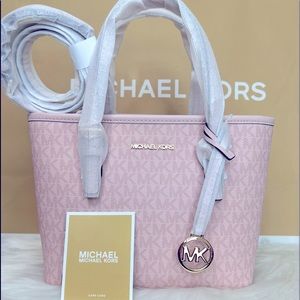 Michael Kors Purse Jet Set Travel Extra-Small Logo Top-Zip Tote Bag